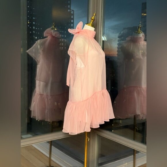 🆕 SIMKHAI 🧿 NWT Beaux Tiered Babydoll Mini Dress, Ballet Pink - Sz US 4 - Picture 6 of 14